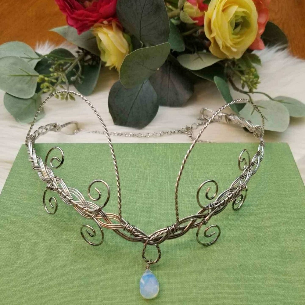 Wire Wrapped Headpiece with faux opal stone